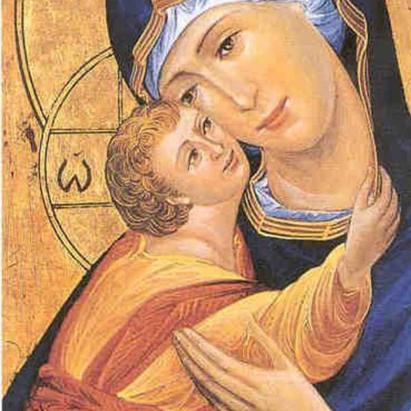 Mother Child Icon Blue